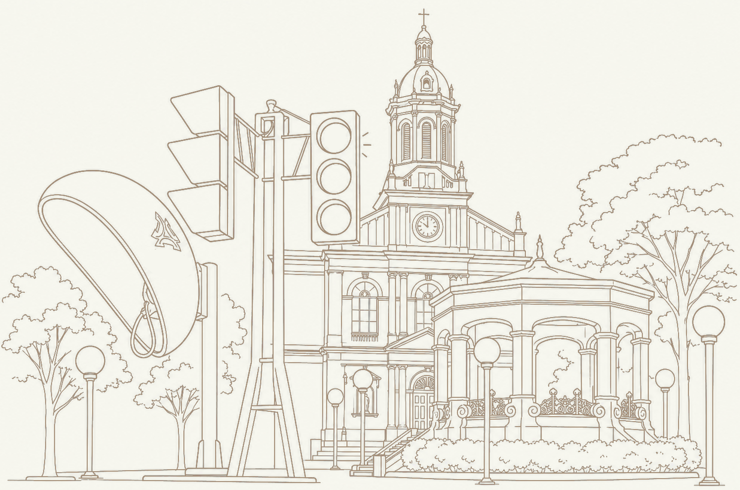 Ilustração de pontos turísticos de Itu